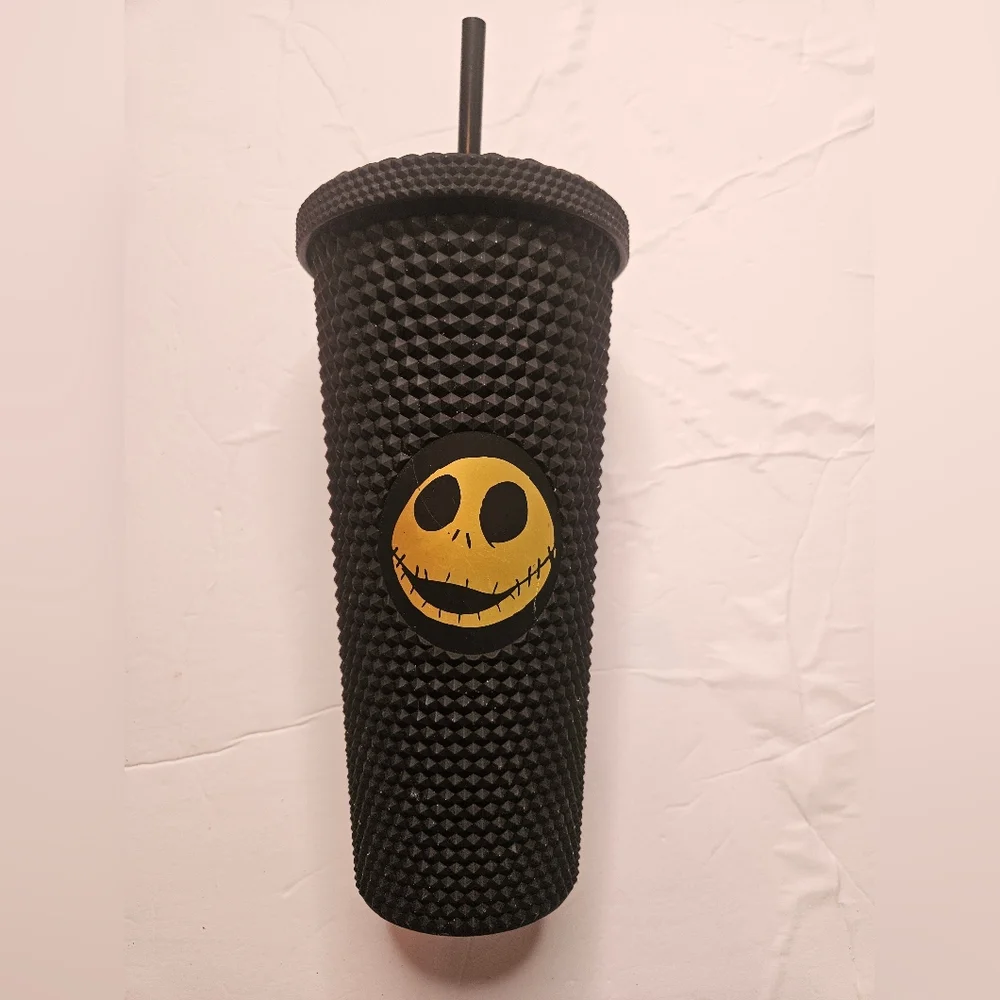 Nightmare Before Christmas Black Tumbler with Smiling Face Design